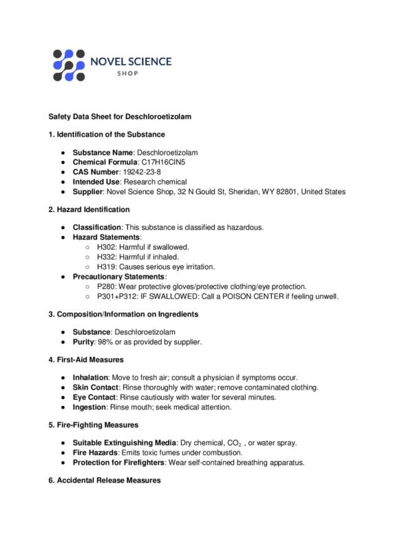 Deschloroetizolam – 2mg/ml - Image 3